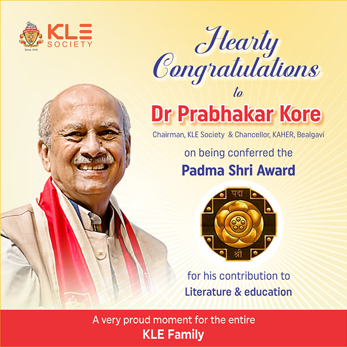 Padma Shri Award to Honorable Dr. Prabhakar Kore sir